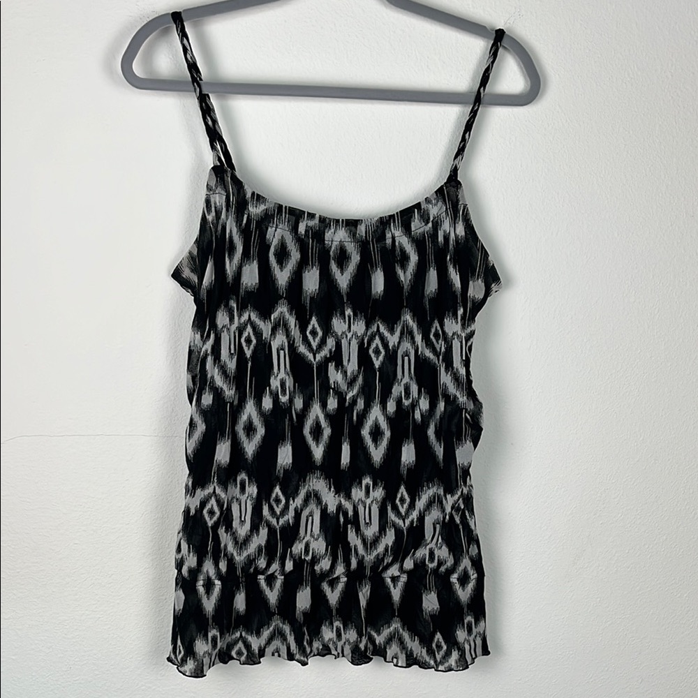INC International Concepts Black and White Camisole with Spaghetti Straps Women